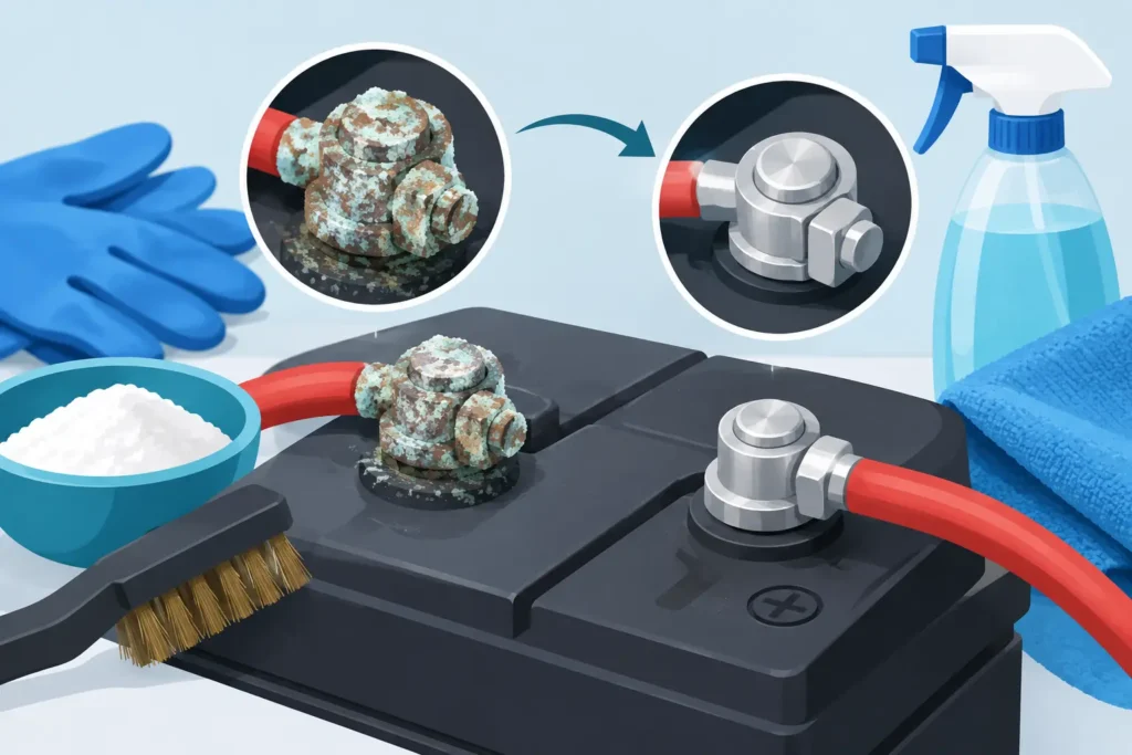 How to Clean Corroded Battery Terminals Safely